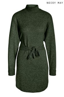 Зеленый - Noisy May платье-джемпер с высоким воротом и завязкой на талии (176206) | €32