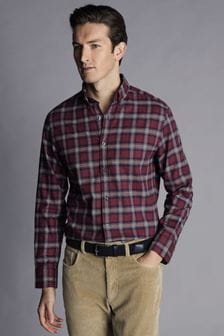 Charles Tyrwhitt Red Check Brushed Flannel Slim Fit Shirt (176467) | 4,005 UAH
