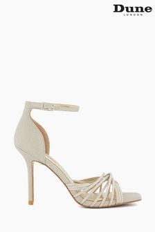 Dune London Gold Malorie Strappy 2 Part Dressy Sandals (176807) | SGD 261