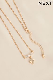 Gold Tone M Initial Necklace Letter M (176986) | $10