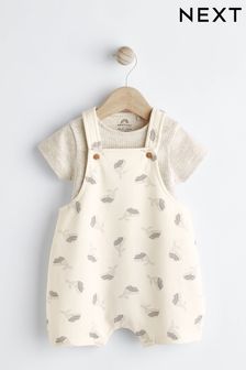 Grey/White Whale - Set cu salopetă din jerseu și body pentru bebeluși (0 luni - 3 ani) (177078) | 124 LEI - 141 LEI