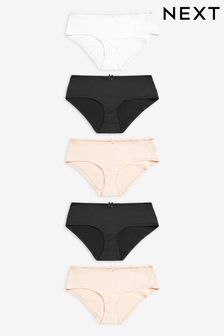 Black/White/Nude Short Microfibre Knickers 5 Pack (177210) | $17