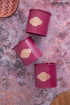 Kitchencraft Burgundy 3 Pieces Storage Canisters (177260) | SGD 58
