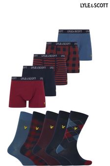 Lyle & Scott Floyd Blue Underwear and Socks Gift Set 10 pack