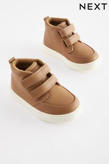 Tan Brown With Off White Sole Standard Fit (F) Warm Lined Touch Fastening Boots (177328) | KRW51,200 - KRW61,900