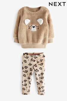 Braun mit Bär - Kuscheliger Fleece-Pyjama (9 Monate bis 10 Jahre) (177330) | 21 € - 27 €