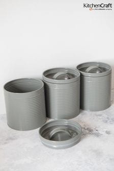 Kitchencraft Grey 3 Pieces Storage Canisters