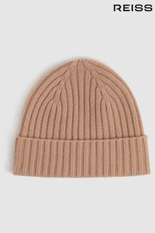 Reiss Pink Laura Cashmere-Wool Beanie Hat (177538) | AED490