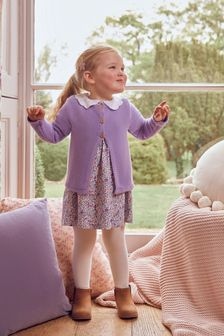 JoJo Maman Bébé Lilac Purple Cotton Cardigan (177606) | $38