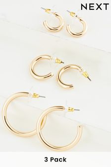 Gold Tone 3 Pack Hoop Earrings (177988) | 52 SAR