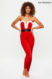 Ann Summers Red Christmas Sexy Santa Velvet Jumpsuit