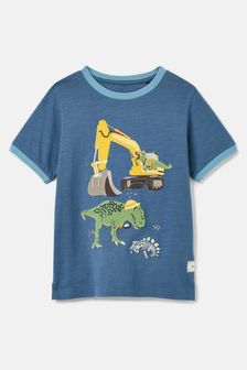 Joules Archie Blue Dinosaur Artwork T-Shirt (178290) | OMR10 - OMR11