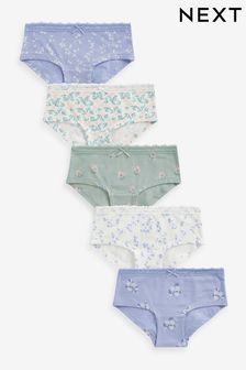 Green/Purple Ditsy Hipsters 5 Pack (2-16yrs) (178437) | HK$79 - HK$113