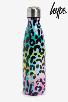 Hype. Girls Bright Leopard Black Water Bottle