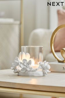 White Floral Tealight Candle Holder (178610) | 19 €
