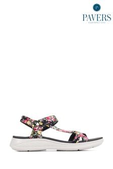 Pavers Womens Touch Fasten Black Sandals (178661) | €46