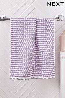 Lilac Purple Stripe Towel 100% Cotton (179102) | ￥1,240