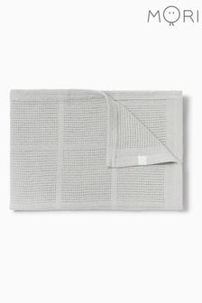 MORI Grey Soft Cotton & Bamboo Cellular Baby Blanket (180047) | SGD 38