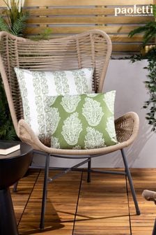 Riva Paoletti Green Kalindi Paisley Floral UV  Water Resistant Cushi Cushion