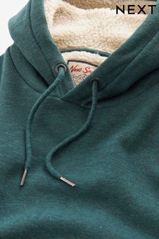 Petrolblau - Teddyfell-Kapuzensweatshirt mit Fleecefutter (180658) | 25 €