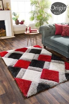 Origin Rug Collection. Red 3DGEO Shaggy Rug (181003) | €61 - €320