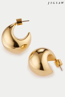 Jigsaw Gold Tone Chunky Dome Earrings (181212) | 285 zł