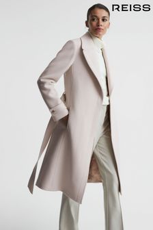 Reiss Neutral Tor Relaxed Wool Blend Belted Coat (181501) | €444
