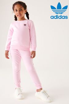 adidas Originals Kids Pink Crew Sweatshirt and Joggers Set (181544) | €24