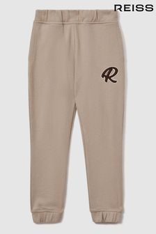 Gri-maroniu - Pantaloni de sport din bumbac cu talie elastică Reiss Toby (181835) | 314 LEI