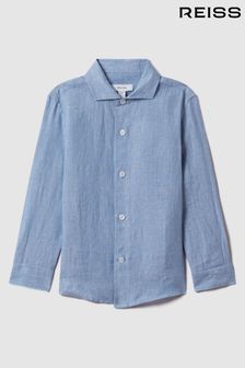 Reiss Sky Blue Ruban Teen Linen Cutaway Collar Shirt (181879) | €65