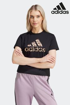 Schwarz - adidas Sportswear T-Shirt mit Animalprint (181962) | 35 €
