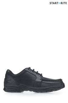 Start-Rite Dylan Black Leather Lace Up School Shoes F Fit