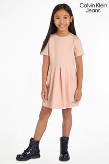 Calvin Klein Jeans Girls Pink Pleated Ceremony Dress (182308) | €81