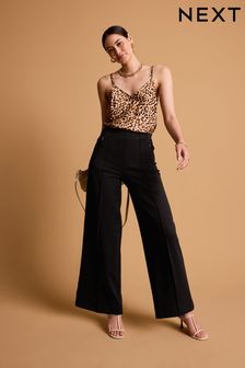 Women s Petite Black Wide Trousers Next Luxembourg