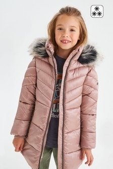 DILIBA Girls' Rain Jackets Lightweight Waterproof Hooded Windbreakers Winter Warm for Kids' Coat 4-12 Years 