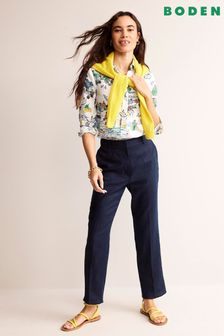 Boden Blue Tapered Linen Trousers (182690) | 4,864 UAH