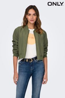 ONLY Green Zip Up Bomber Jacket (182758) | KRW74,700