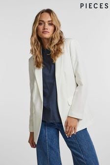 PIECES White Relaxed Fit Blazer (182827) | LEI 269