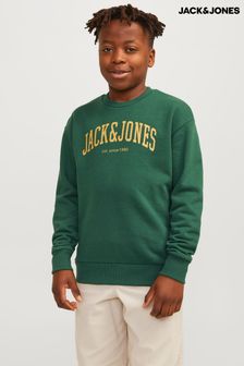 Zielony - Bluza dresowa z logo Jack & Jones (182879) | 140 zł