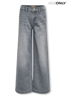 ONLY KIDS Grey Wide Leg Adjustable Waist Jeans (182965) | $48
