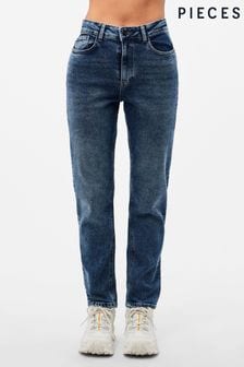 PIECES Blue High Waisted Mom Jeans (183076) | kr493
