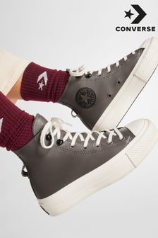 Converse Brown Chuck Taylor All Star Lift Platform Fleece-Lined Leather (183287) | €64