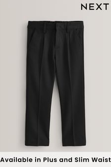 Black Regular Waist School Pleat Front Trousers (3-17yrs) (183389) | kr120 - kr240