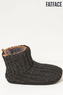 FatFace Black Laurence Knit Slipper Boots (183729) | 17,030 Ft