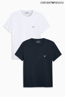 ホワイト / ネイビー - Emporio Armani ボディウェア Tシャツ 2 枚組 (183752) | ￥10,570