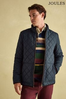 Joules Maynard Navy Blue Diamond Quilted Jacket (183933) | $171