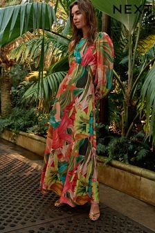 Bright Floral Kew Collection Long Sleeve Maxi Dress (184031) | $120