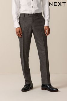 Brown Tailored Fit Trimmed Texture Suit Trousers (184164) | OMR19