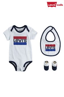 Levi's® Kids White Sports Logo Infant Bodysuit Set (184243) | CHF 32