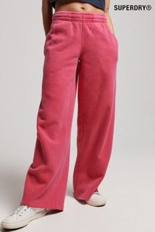 Roz - Pantaloni de sport dreaptă prespălată Superdry (184432) | 334 LEI